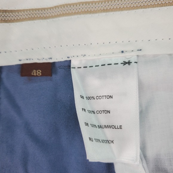 Oak Hill Mens Flat Front Shorts Blue Cotton Size 48 Casual Chino Flat Front - Picture 2 of 8